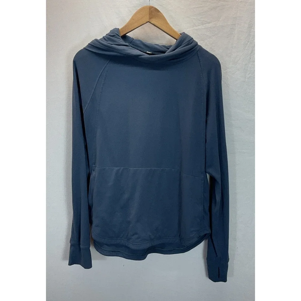 Lululemon Its Rulu Run‎ Long Sleeve Hoodie Women's Size 10 Stretch Blue Athletic